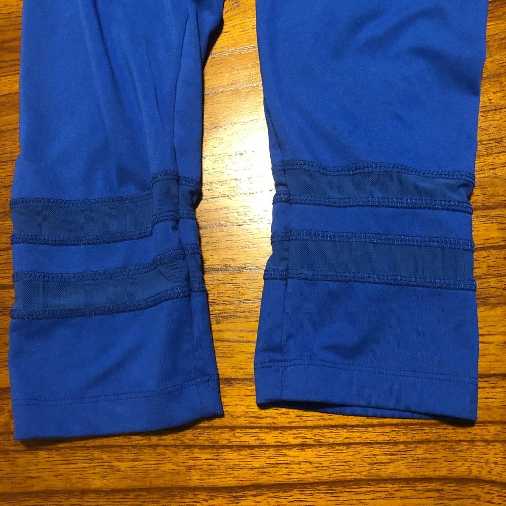 Balance Collections Solid Blue Crop Leggings - image 2